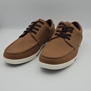 Aldo Men's Casual Boat Shoes, Brown with white sole, Size 10.5